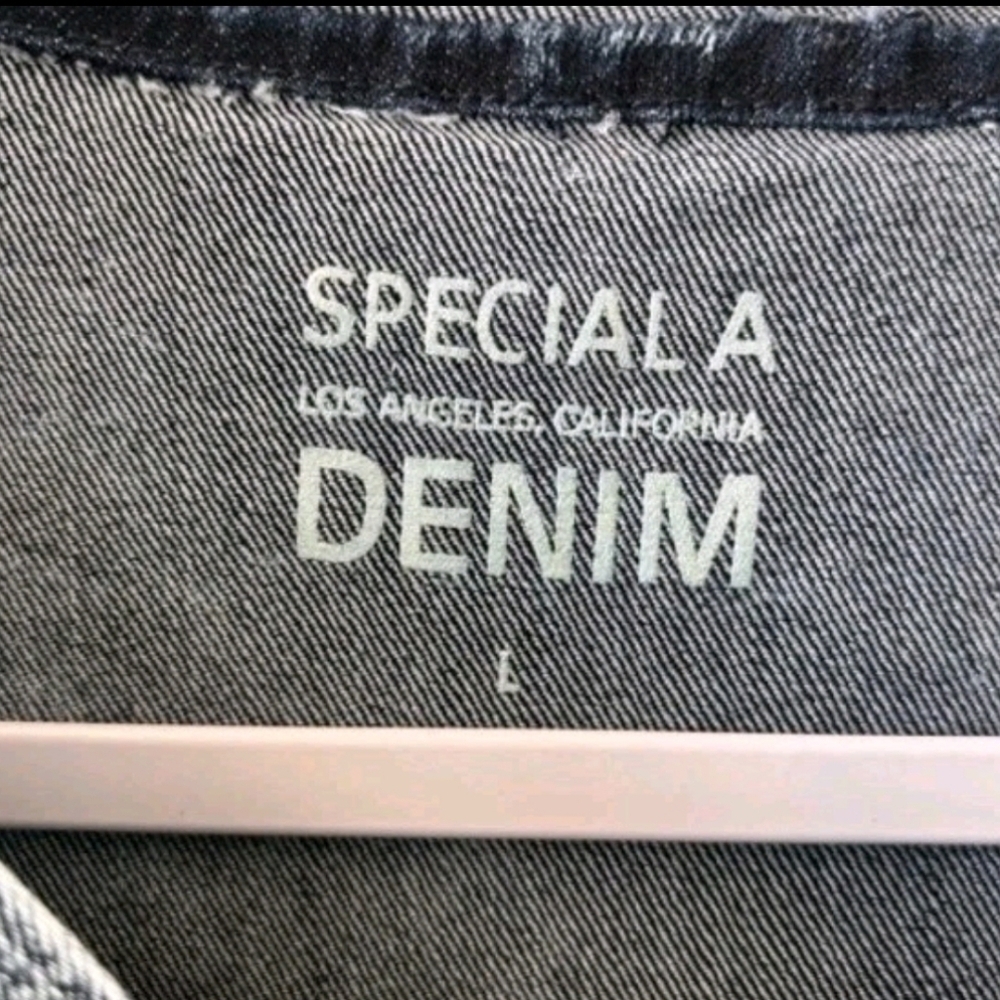 Rare Special A Denim Women's Acid Wash Hooded Urban Casual Toggle Jacket Size L. - Picture 9 of 9